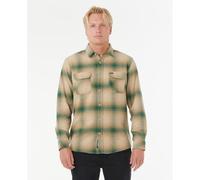 Rip Curl Count Flannel Long Sleeve Shirt Beige S Homme