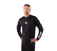 Rip Curl Long Sleeve Rashguard-UPF 50+ Sun Protection Surf Shirt, Loose Fit Rash Vest Maillot dermoprotecteur, Noir, Large Homme
