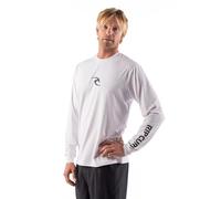 Rip Curl Long Sleeve Rashguard-UPF 50+ Sun Protection Surf Shirt, Loose Fit Rash Vest Maillot dermoprotecteur, Blanc, Large Homme
