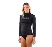 Rip Curl Long Sleeve Rashguard with UPF 50+ Sun Protection Quick Dry, Moisture-Wicking Swim Shirt for Outdoor Activities Maillot dermoprotecteur, Noir, Taille S Femme