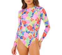 Rip Curl - Maillot de bain anti-UV manches longues - Party Wave Upf Surf Suit Multi pour Femme - Taille L - Rose Rose L