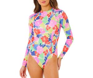 Rip Curl - Maillot de bain anti-UV manches longues - Party Wave Upf Surf Suit Multi pour Femme - Taille L - Rose Rose L