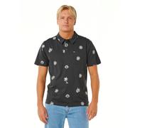 RIP CURL Polo Session à Manches Courtes pour Homme, Noir délavé, Taille L