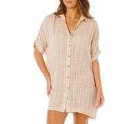Rip Curl - Robe chemise légère à carreaux - Paradise Check Cover Up Off White pour Femme - Taille M - Beige Beige M