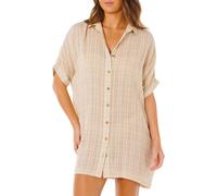Rip Curl - Robe chemise légère à carreaux - Paradise Check Cover Up Off White pour Femme - Taille S - Beige Beige S