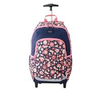 Rip Curl Sac à dos à roulettes fille Ozone 30L imprimé fleuri marine/rose - Polyester recyclé - Sac scolaire trolley CE2 CM1 CM2