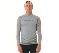 Rip Curl Shock UPF 50 Long Sleeve Rashguard Vest Maillot dermoprotecteur, Gris Clair chiné, Large Homme