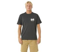Rip Curl T-Shirt à col Rond pour Homme avec Logo Coupe décontractée, Bouclier Noir délavé, Taille L