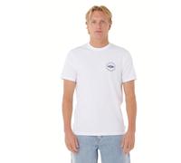 Rip Curl T-Shirt à Manches Courtes et col Rond pour Homme, Coupe Standard, Agrafe Blanche, Taille S