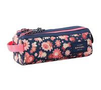 Trousse Fille 2 Compartiments Rectangulaire 21 Cm À Zip Motif Floral Noir / Rose / Clair TU