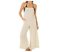 Rip Curl - Salopette en popeline de coton à fines bretelles - Classic Surf Jumpsuit Natural pour Femme en Coton - Taille XS - Beige Beige XS