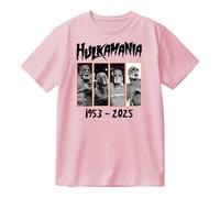 Rip Hulk Hogan Hulkamania 1953-2025 T-shirt col rond à manches courtes en coton pour femmes et hommes, rose, M