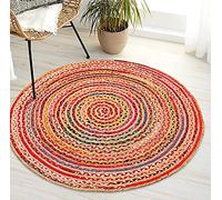 Ripaz Vogue Chindi Tapis en Coton tressé à la Main en Jute pour Chambre à Coucher, décoration d'intérieur, Salon (90 x 90 cm)