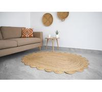 Ripaz Vogue Tapis Ovale en Jute Naturelle tissé à la Main (90 x 150 cm)