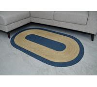 Ripaz Vogue Tapis ovale en jute naturelle tressée à la main pour salon, chambre à coucher, entrée et décoration style ferme, 180 x 240 cm