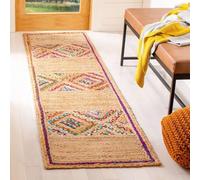 Ripaz Vogue Tapis rectangulaire en jute naturelle et coton tressé à la main de style rustique pour couloir et salon (rectangulaire 60 x 120 cm)
