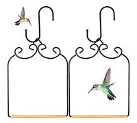 Ripeng Lot de 4 balançoires en forme de colibri avec structure en métal et cheville en bois - Accessoire pour mangeoire à oiseaux - Crochet en forme de S en fer noir - Pour accrocher une mangeoire à oiseaux en intérieur ou en extérieur