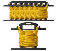 Ripeng Lot de 6 bobines de rallonge robustes avec poignée de transport, organiseur de cordons de 30,5 m, rangement durable en forme de H pour la gestion des câbles (noir)