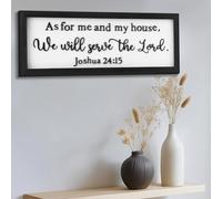 Ripeng Panneau 3D en bois « As for Me and My House We Will Serve the Lord » - Décoration murale moderne pour entrée, couloir, au-dessus de la porte, verset de la Bible, décoration murale chrétienne