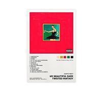 RIPEX Kanye West - My Beautiful Dark Twisted Fantasy Poster sur toile - Décoration de chambre à coucher - Paysage sportif - Décoration de bureau - Cadeau sans cadre - 30 x 45 cm