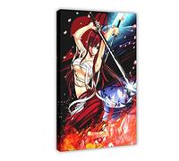 RIPEX Poster sur toile HD Fairy Tail Erza Scarlet Anime Décoration de chambre à coucher Paysage sportif Bureau Décoration de chambre Cadeau 40 x 60 cm