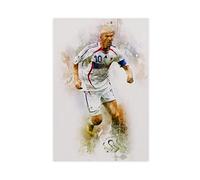 RIPEX Poster Zinedine Zidane sur toile pour décoration de chambre à coucher, paysage sportif, bureau, chambre, cadeau sans cadre, 20 x 30 cm