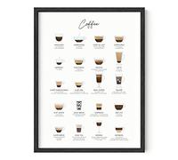 RipGrip Haus and Hues Impression d'art de café et décoration de café - Affiche de dortoir universitaire pour filles, cuisine et appartement (cadre noir, 30,5 x 40,6 cm)