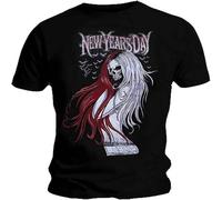 Ripleys Clothing Men's Cotton T Shirt Years Day Skull Long Hair Bats Goth Summer Casual Black 3XL