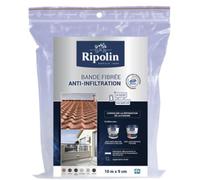 Revêtement d'étanchéité toiture, RIPOLIN Bande fibrée blanc 10M x 9cm Blanc G