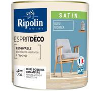 RIPOLIN Peinture acrylique Esprit Déco Satin Bleu Moorea 0,5 L