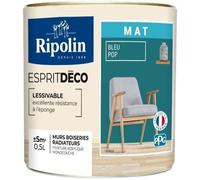 RIPOLIN - Esprit Déco Multi-supports - Bleu pop - Mat - 0,5L
