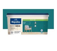 Peinture acrylique Ripolin ESPRIT DECO monocouche satin 2L5 bleu pop