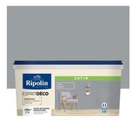RIPOLIN - Peinture Intérieure Multi-Supports - Murs, Boiseries & Radiateurs - Ultra-Couvrante - Lessivable - Application Facile - Ecolabel - Satin - 2,5L - Galet