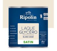 RIPOLIN Laque Glycéro Déco pour Intérieur & Extérieur - Blanc Cassé Satin, 0,5L