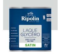 RIPOLIN Laque Glycéro Déco pour Intérieur & Extérieur - Gris Clair Ral 7035 Satin, 0,5L