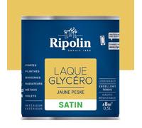 RIPOLIN Laque Glycéro Déco pour Intérieur & Extérieur - Jaune Peske Satin, 0,5L