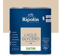 RIPOLIN Laque Glycéro Déco pour Intérieur & Extérieur - Lin Satin 2L