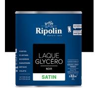 RIPOLIN Laque Glycéro Déco pour Intérieur & Extérieur - Noir Satin 2L