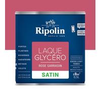 RIPOLIN Laque Glycéro Déco pour Intérieur & Extérieur - Rose Sarrasin Satin, 0,5L