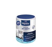 RIPOLIN - Peinture Anti-Humidité Intérieur - Haute Protection pour Murs Sujets aux Infiltrations d'Eau - Protège des Moisissures - Microporeuse & Lessivable - Satin - 0,75L - Gris Lome