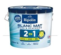 Peinture acrylique murs et plafonds RIPOLIN 2-en-1 blanc Mat 5l