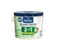 Ripolin Peinture Blanche pour Murs & Plafonds avec sous-Couche Intégrée, Satin, Blanc 10L
