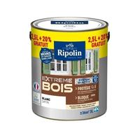 RIPOLIN Peinture Bois Satin Haute Protection 10 ans qui Protège et Magnifie vos Bois - Blanc