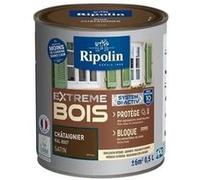 RIPOLIN - Peinture pour Bois Intérieur/Extérieur - Sans Sous-couche Ultra-couvrant - Résiste aux Intempéries, UV et Chocs - Protège et Magnifie - Lessivable - Satin - 0,5L - Chataignier