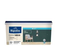 RIPOLIN - Peinture Intérieure Multi-Supports - Murs, Boiseries & Radiateurs - Ultra Couvrante - Lessivable - Application Facile - Ecolabel - Aspect Mat - 2,5L - Vert Armerie