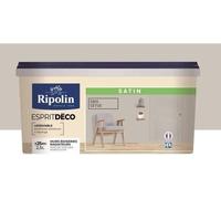 RIPOLIN Peinture Couleur Satin Ultra Couvrante pour Cuisine, Chambre, Salon, Salle, Entrée, Couloir - Gris cetus