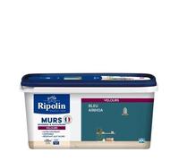 RIPOLIN - Peinture Intérieure Multi-Supports - Murs, Boiseries & Radiateurs - Ultra couvrante - Monocouche - Confort d'application - Aspect Velours - Bleu Ainhoa - 2,5L