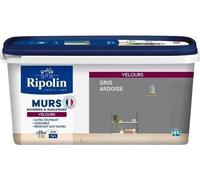 RIPOLIN Peinture Couleur Velours pour Murs, Boiseries Radiateurs - Gris ardoise