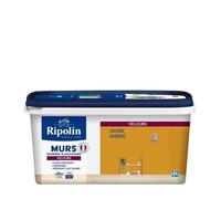 RIPOLIN - Peinture Intérieure Multi-Supports - Murs, Boiseries & Radiateurs - Ultra couvrante - Monocouche - Confort d'application - Aspect Velours - Jaune Ambre - 2,5L