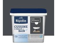 RIPOLIN Peinture Cuisine & Salle de Bain Gris anthracite 0,75 L